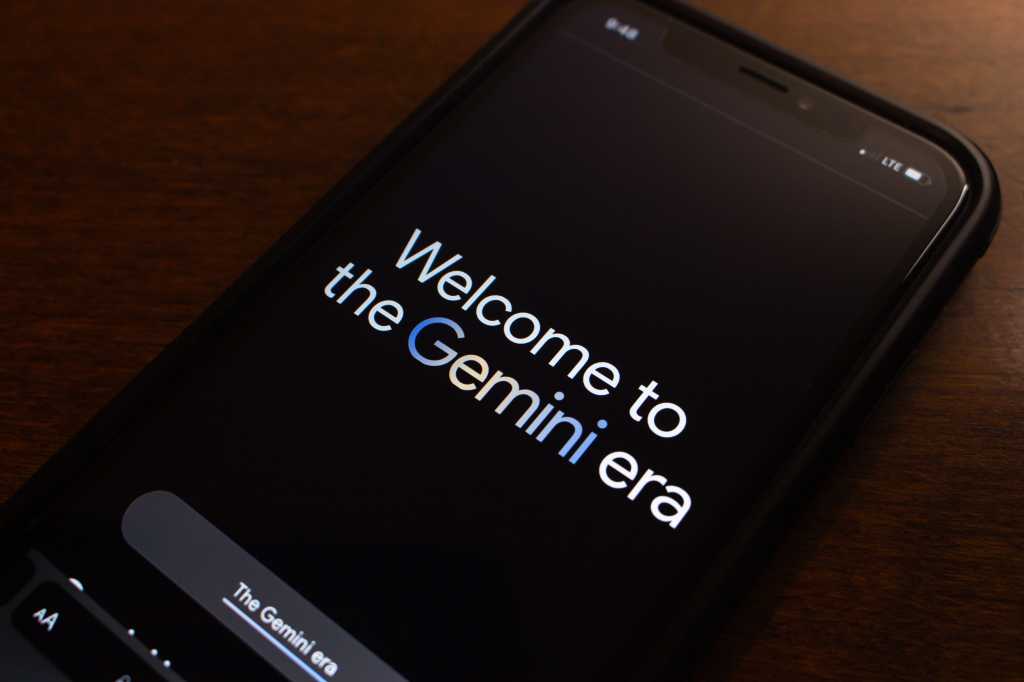 Vancouver, CANADA - Dec 6 2023 : Google Gemini website seen in an iPhone screen. Gemini is the next-generation, largest and most capable AI model by Google